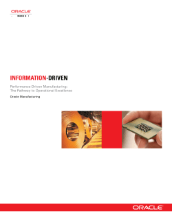 Performance-Driven Manufacturing: Oracle Manufacturing