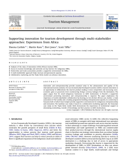 Supporting innovation for tourism development through