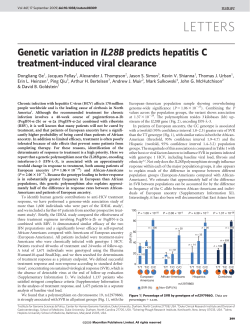 Genetic variation in IL28B predicts hepatitis C