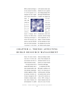 CHAPTER 2: TRENDS AFFECTING HUMAN RESOURCE