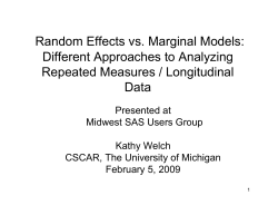 Random Effects vs. Marginal Models