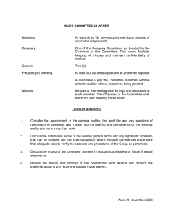 AUDIT COMMITTEE CHARTER Members : At least three (3) non