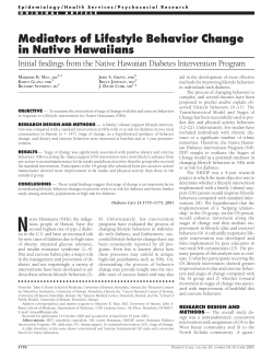 Mediators of Lifestyle Behavior Change in Native