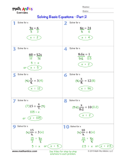 3x = 6 6x = 24 60 = 12x = 3 = 3 = 4 = 12 = 10 15 = 0.5x = 1