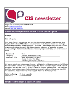 Community Independence Service &ndash; acute partner update What