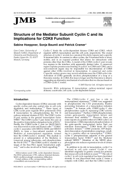 Structure of the Mediator Subunit Cyclin C and its Implications for