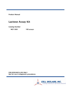 Lactose Assay Kit - Cell Biolabs, Inc.