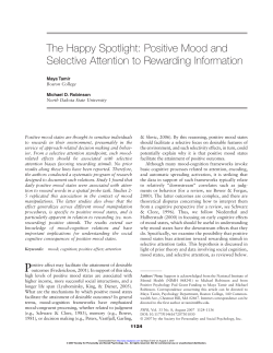 The Happy Spotlight: Positive Mood and Selective Attention to
