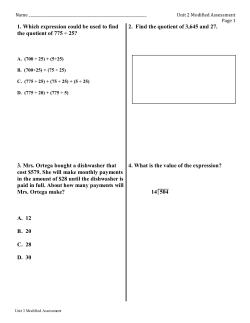 1. Which expression could be used to find the quotient of 775 &divide; 25