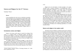 Science and Religion for the 21st Century