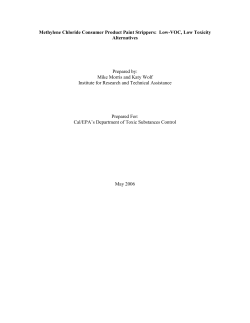 Methylene Chloride Consumer Product Paint Strippers: Low