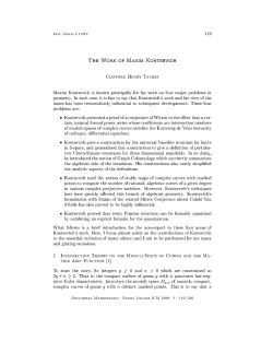 THE WORK OP MAXIM KONTSBVICH Maxim Kontsevich is known