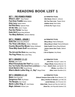 READING BOOK LIST 1