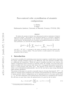 Face-centered cubic crystallization of atomistic configurations