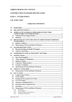 water supply css: part 4 2015 table of contents