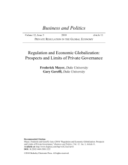 Regulation and Economic Globalization: Prospects and Limits of