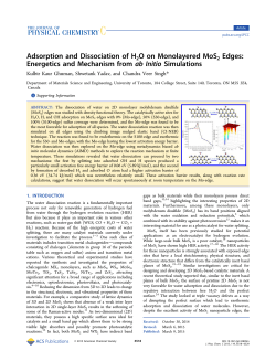 Adsorption and Dissociation of H2O on Monolayered MoS2 Edges