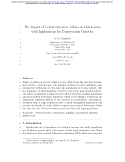 The Impact of Lethal Recessive Alleles on Bottlenecks with