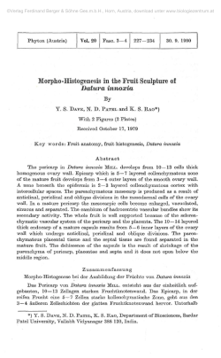 Morpho-Histogenesis in the Fruit Sculpture of Datura innoxia