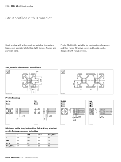 Strut profiles with 8 mm slot
