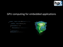GPU computing for embedded applications