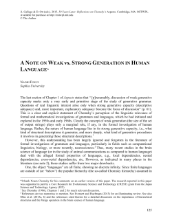 A NOTE ON WEAK vs. STRONG GENERATION IN HUMAN