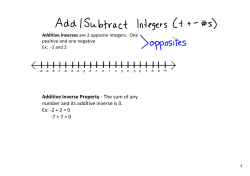Additive Inverse Property ‐ The sum of any number and its additive