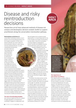 Disease risk analysis for species reintroductions