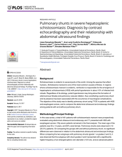 Pulmonary shunts in severe hepatosplenic schistosomiasis