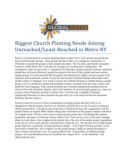 Biggest Church Planting Needs Among Unreached