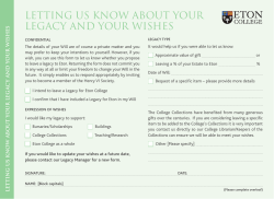 letting us know about your legacy and your wishes