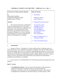 FEDERAL COURTS LAW REVIEW -