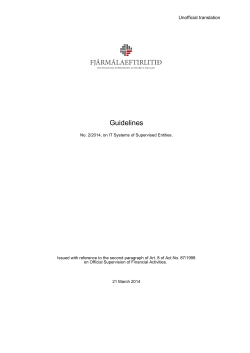 Guidelines on IT Systems of Supervised Entities (2/2014)