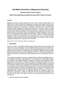 Salt-metal interaction in Aluminium and Magnesium recycling
