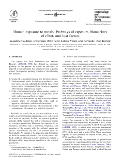 Human exposure to metals. Pathways of exposure