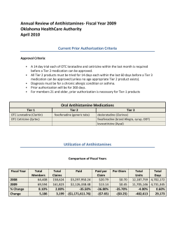 Annual Review of Antihistamines- Fiscal Year 2009 Oklahoma