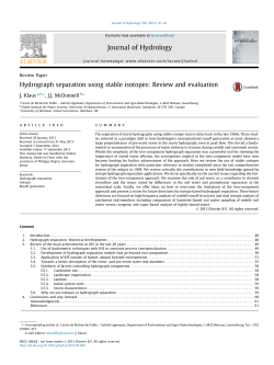 Hydrograph separation using stable isotopes