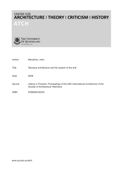 architecture i theory i criticism i history - UQ eSpace