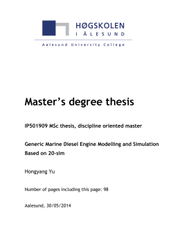 Master thesis 2014 - Generic Marine Diesel Engine