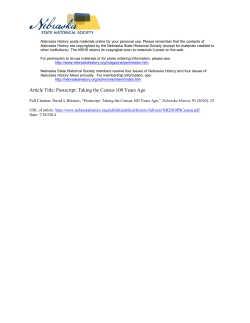 Taking the Census 100 Years Ago - Nebraska State Historical Society