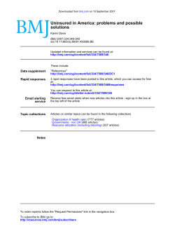 solutions Uninsured in America: problems and possible