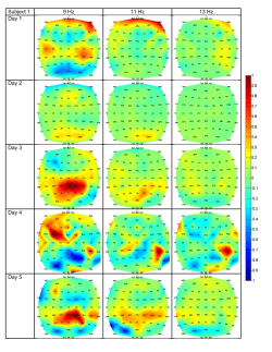 Subject 1 9 Hz 11 Hz 13 Hz Day 1 Day 2 Day 3