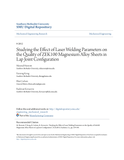 Studying the Effect of Laser Welding Parameters on
