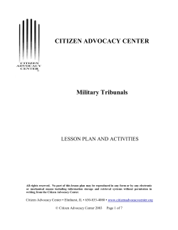 CITIZEN ADVOCACY CENTER Military Tribunals