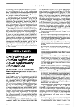 Craig Minogue v Human Rights and Equal Opportunity