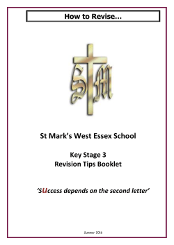 How to Revise&hellip; - St Mark`s West Essex Catholic School