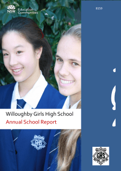Annual School Report 2011 - Willoughby Girls High School