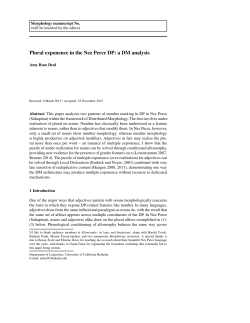 Plural exponence in the Nez Perce DP: a DM analysis