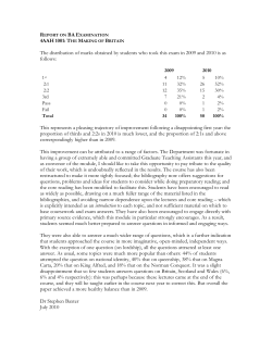 T The distribution of marks obtained by students who took this exam