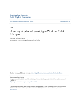 A Survey of Selected Solo Organ Works of Calvin Hampton.
